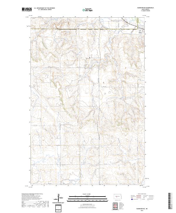 US Topo 7.5-minute map for Hannover NE ND