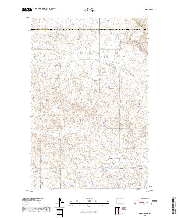 US Topo 7.5-minute map for Hannover NW ND