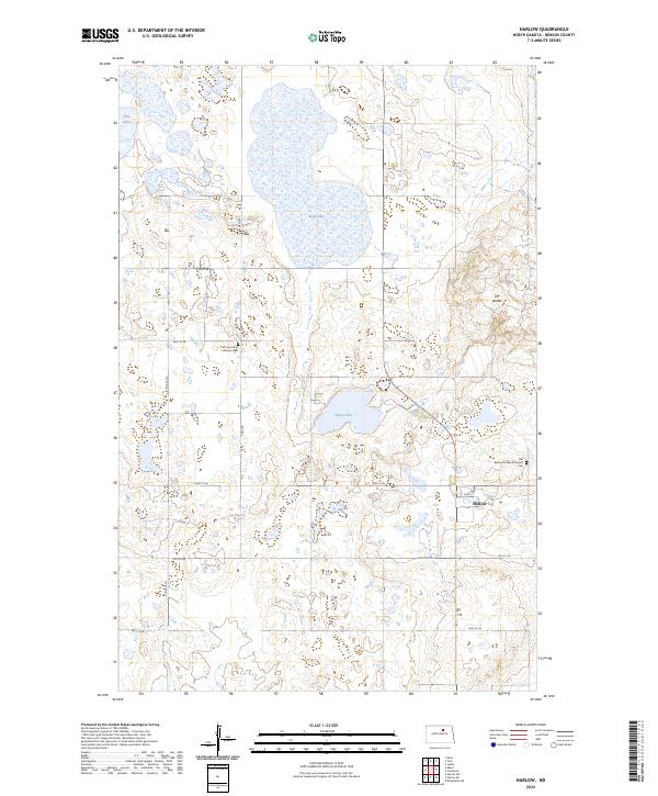 US Topo 7.5-minute map for Harlow ND