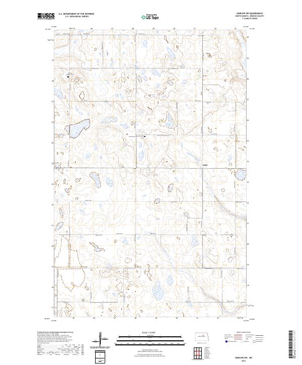 US Topo 7.5-minute map for Harlow SW ND