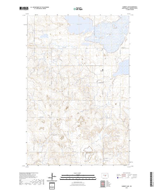 US Topo 7.5-minute map for Harriet Lake ND
