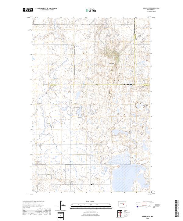 US Topo 7.5-minute map for Hawks Nest ND