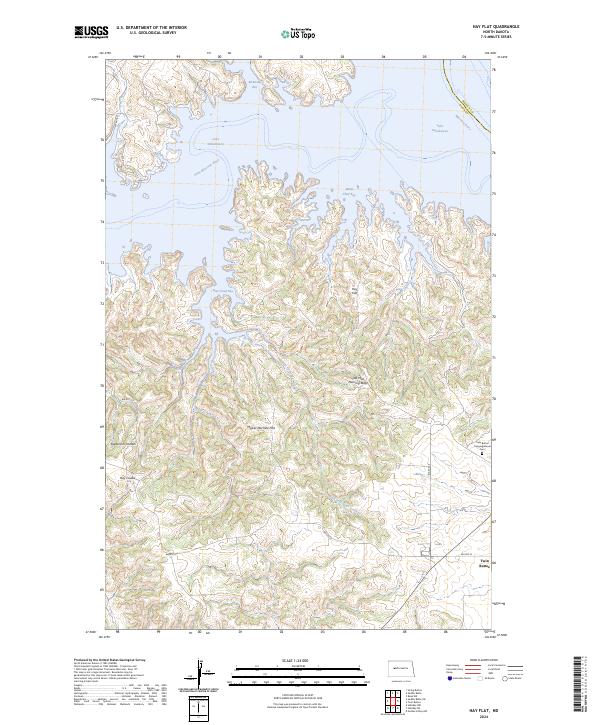 US Topo 7.5-minute map for Hay Flat ND