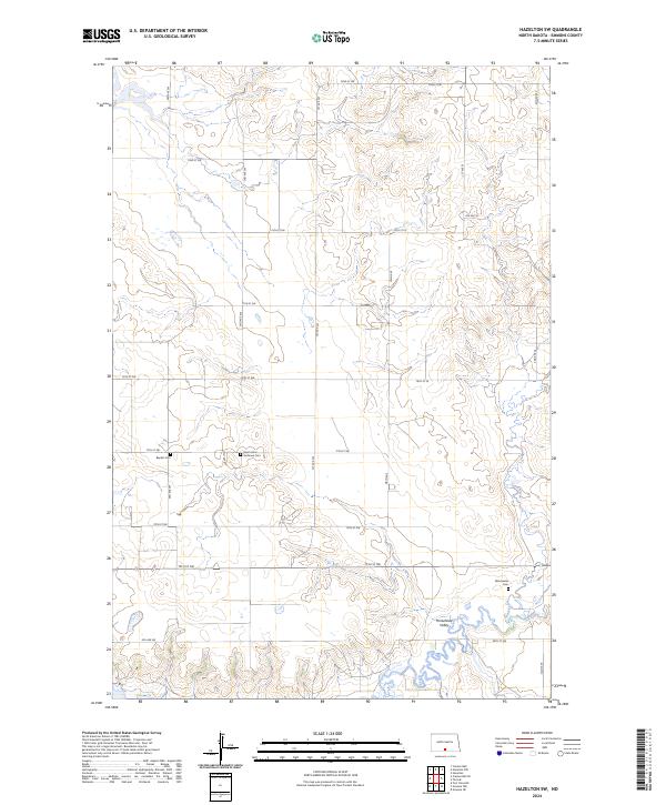 US Topo 7.5-minute map for Hazelton SW ND
