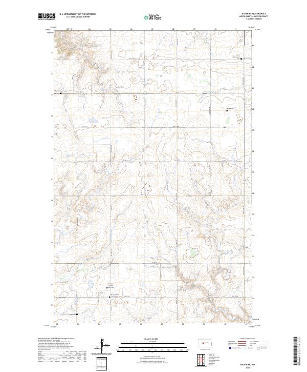 US Topo 7.5-minute map for Hazen NE ND