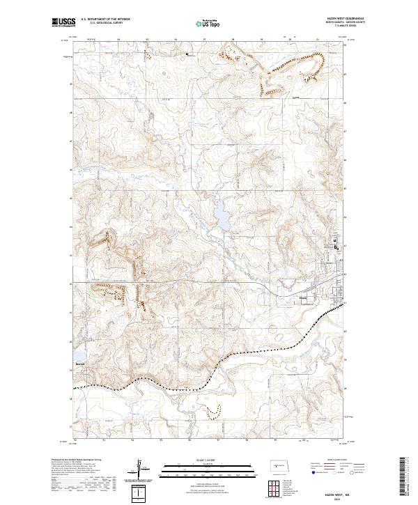 US Topo 7.5-minute map for Hazen West ND