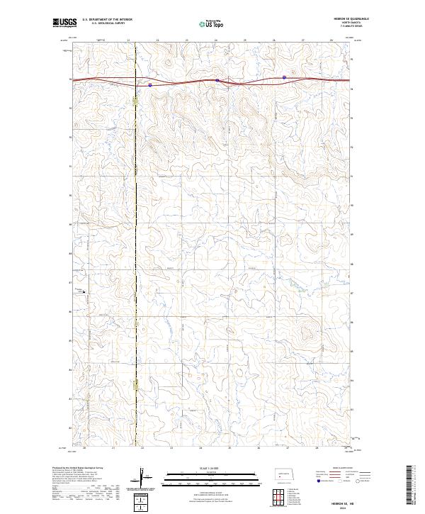 US Topo 7.5-minute map for Hebron SE ND