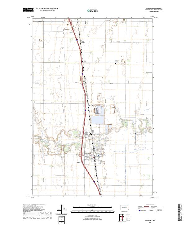 US Topo 7.5-minute map for Hillsboro ND