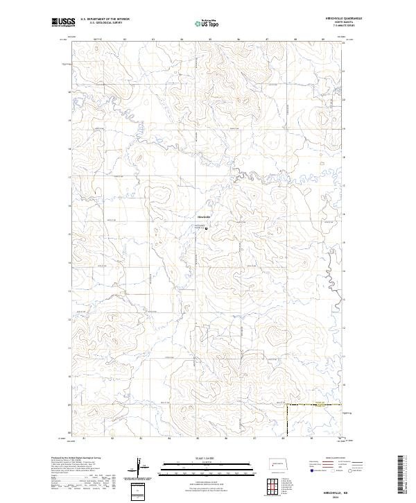 US Topo 7.5-minute map for Hirschville ND