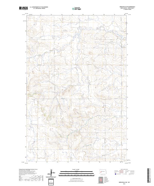 US Topo 7.5-minute map for Hirschville SW ND