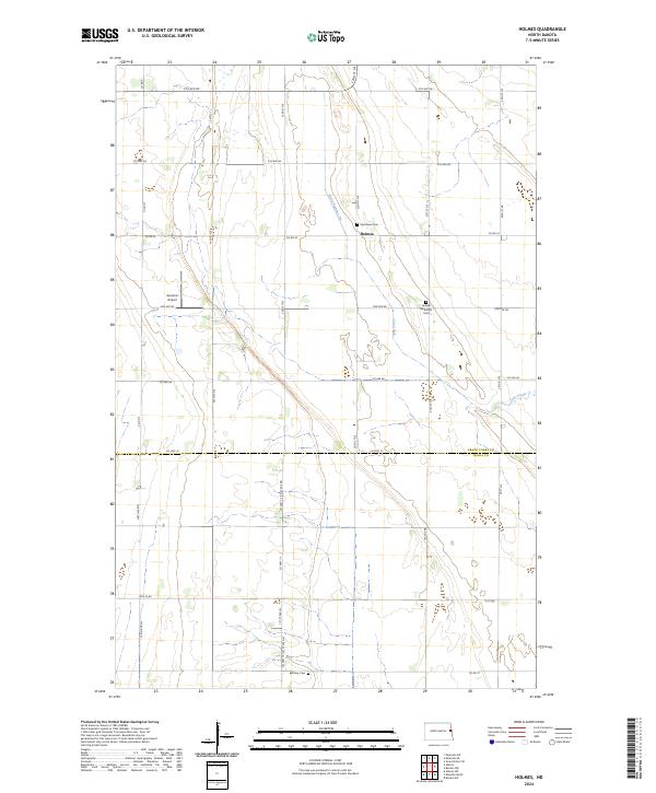 US Topo 7.5-minute map for Holmes ND