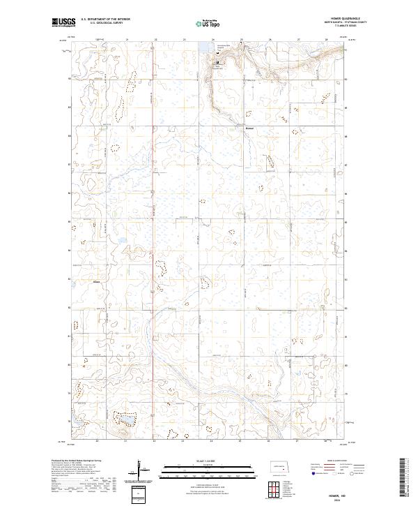 US Topo 7.5-minute map for Homer ND