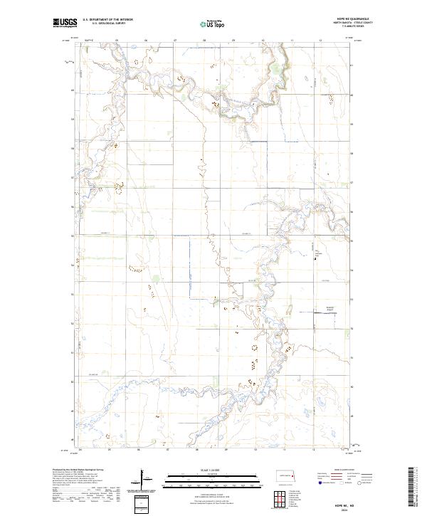 US Topo 7.5-minute map for Hope NE ND