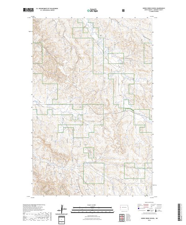 US Topo 7.5-minute map for Horse Creek School ND