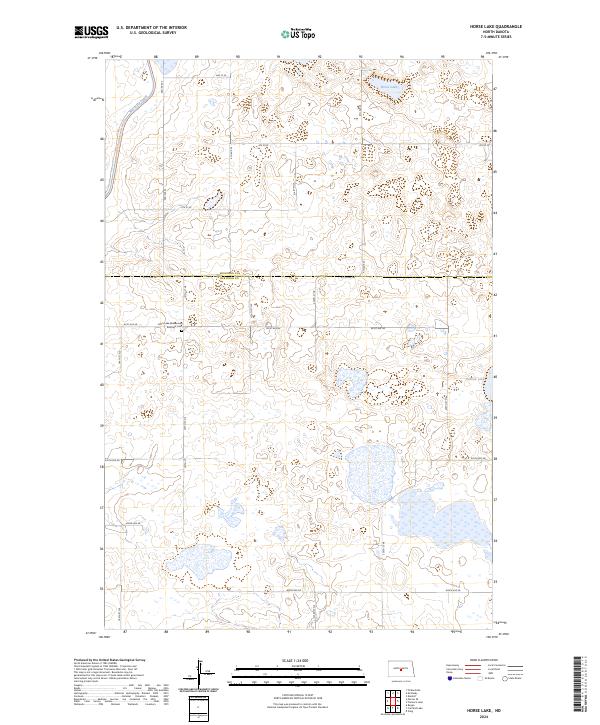 US Topo 7.5-minute map for Horse Lake ND