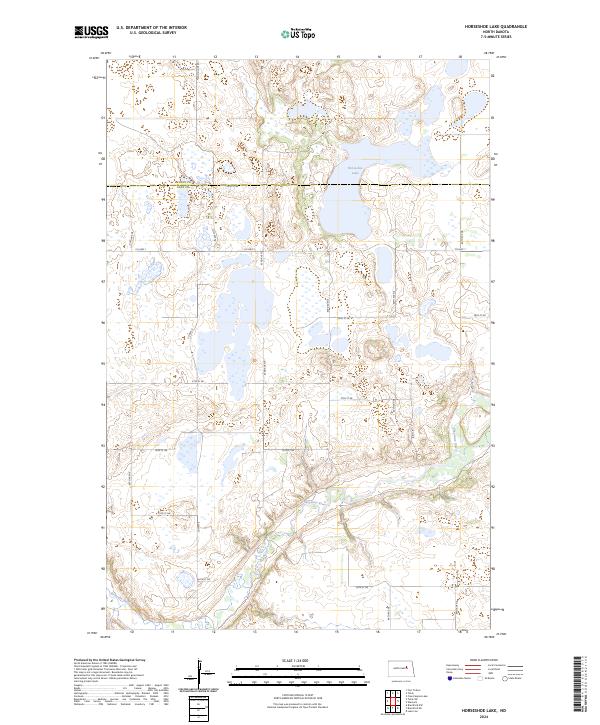 US Topo 7.5-minute map for Horseshoe Lake ND