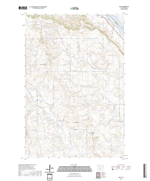 US Topo 7.5-minute map for Huff ND