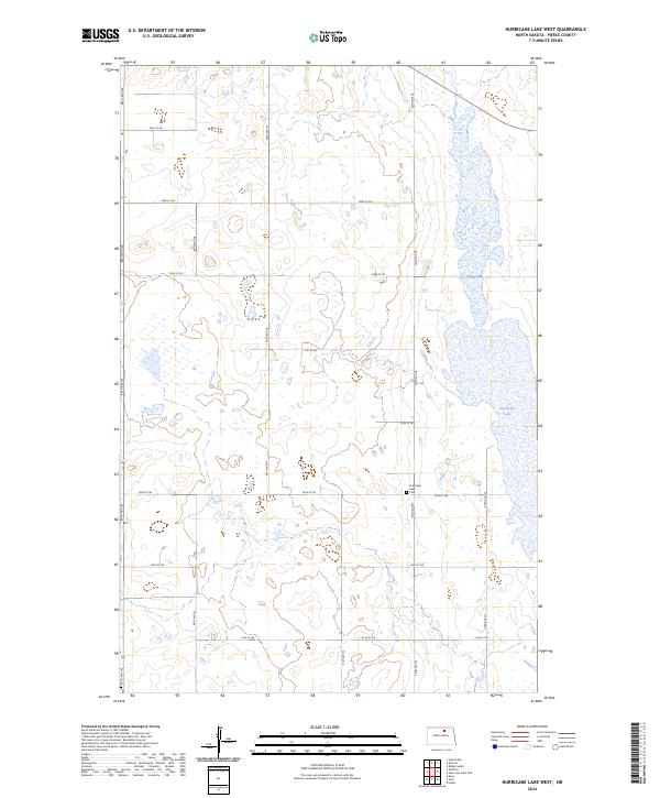 US Topo 7.5-minute map for Hurricane Lake West ND