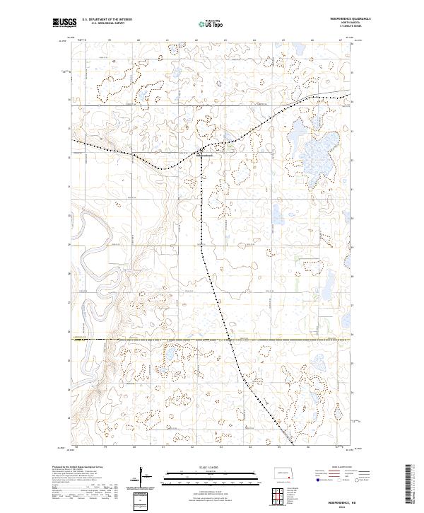 US Topo 7.5-minute map for Independence ND