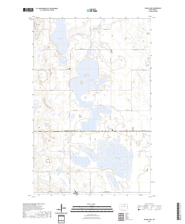 US Topo 7.5-minute map for Island Lake ND