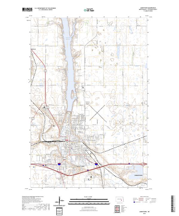 US Topo 7.5-minute map for Jamestown ND