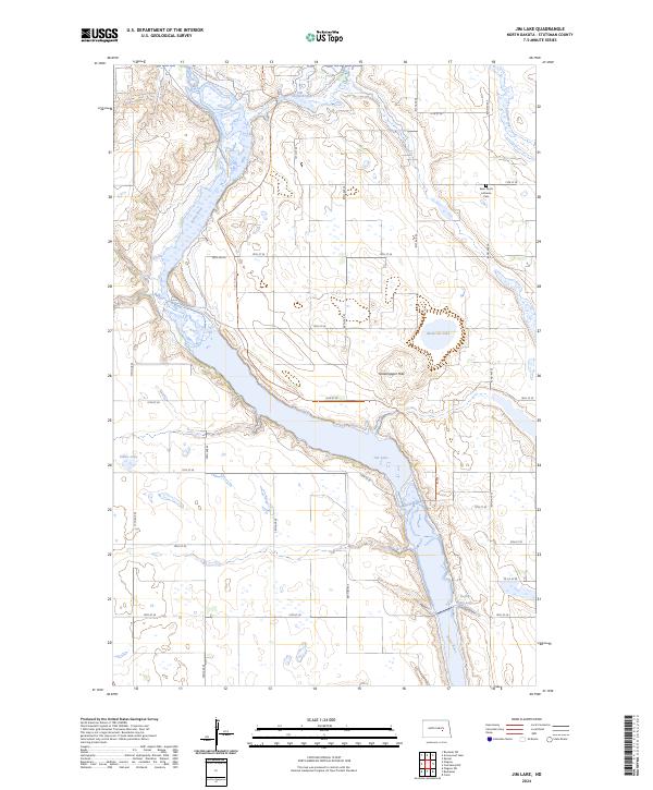 US Topo 7.5-minute map for Jim Lake ND