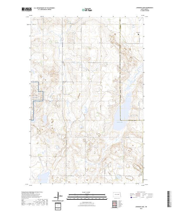 US Topo 7.5-minute map for Johnson Lake ND