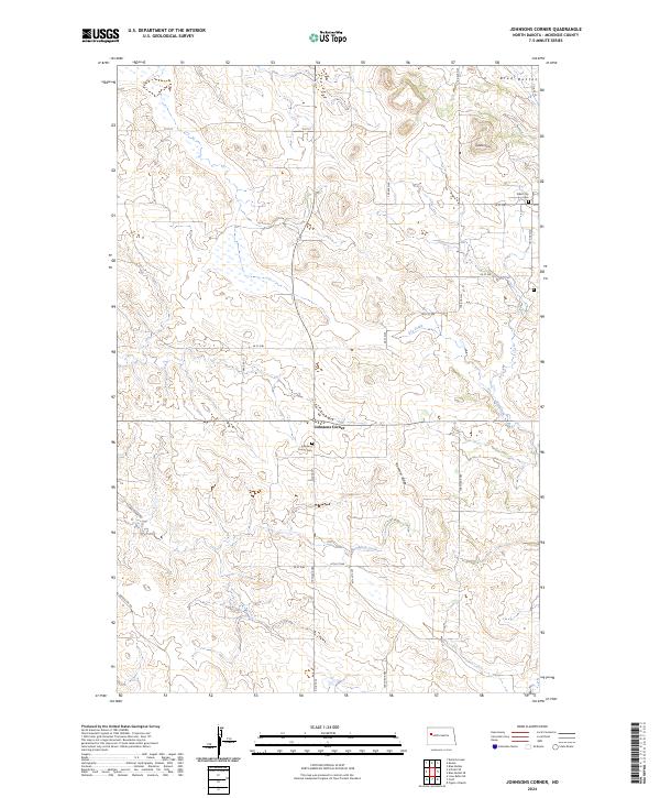 US Topo 7.5-minute map for Johnsons Corner ND