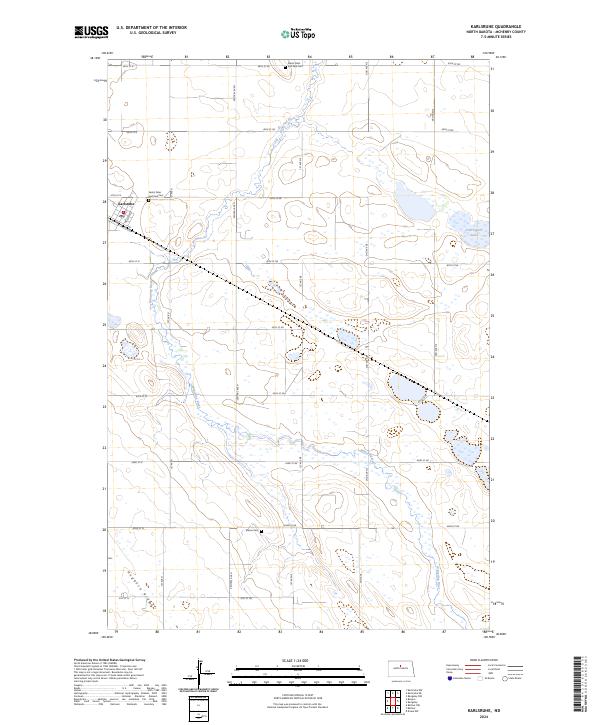 US Topo 7.5-minute map for Karlsruhe ND
