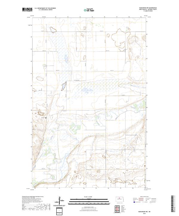 US Topo 7.5-minute map for Karlsruhe NW ND