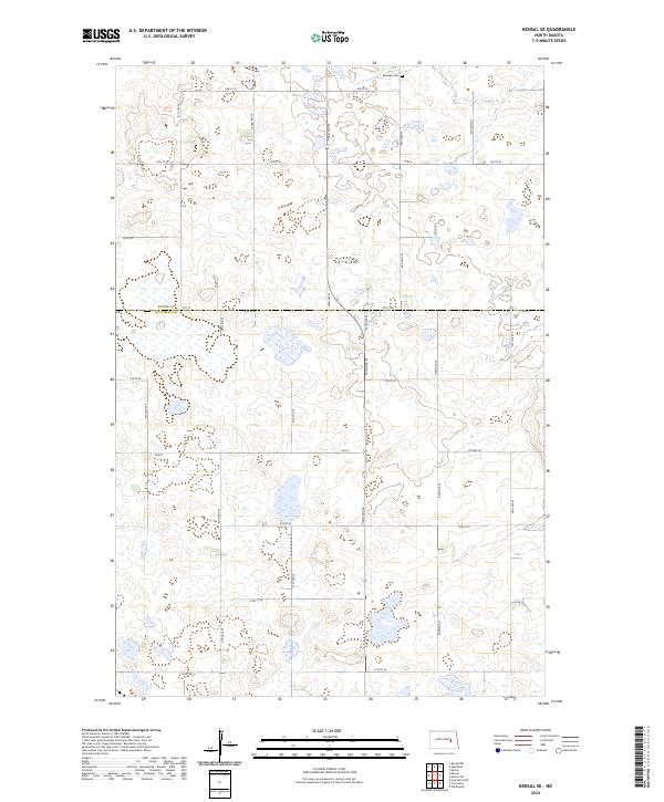 US Topo 7.5-minute map for Kensal SE ND