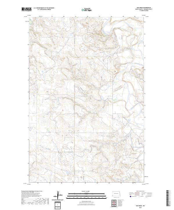 US Topo 7.5-minute map for Kid Creek ND