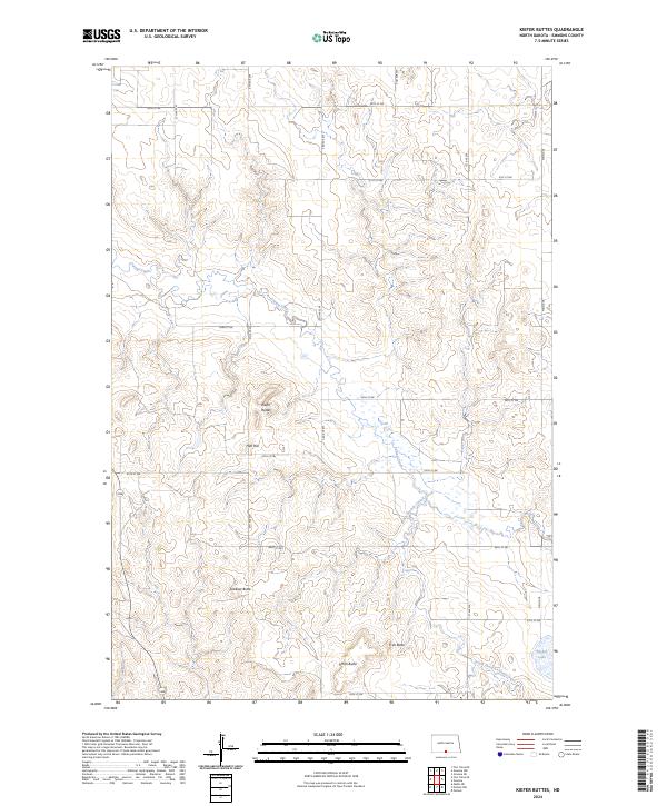 US Topo 7.5-minute map for Kiefer Buttes ND