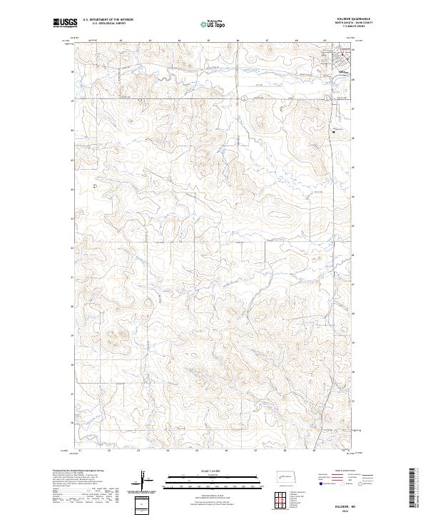 US Topo 7.5-minute map for Killdeer ND