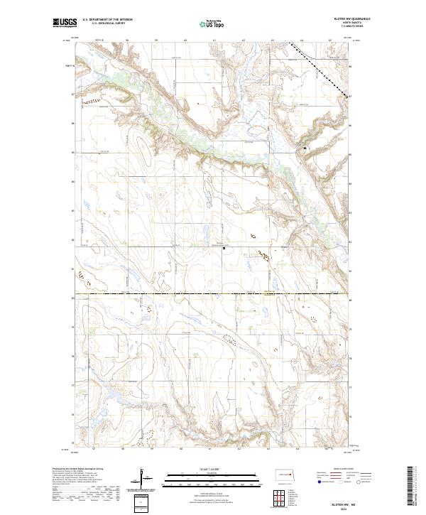 US Topo 7.5-minute map for Kloten NW ND