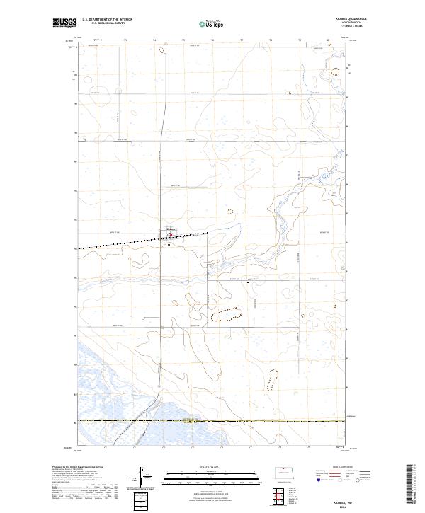 US Topo 7.5-minute map for Kramer ND