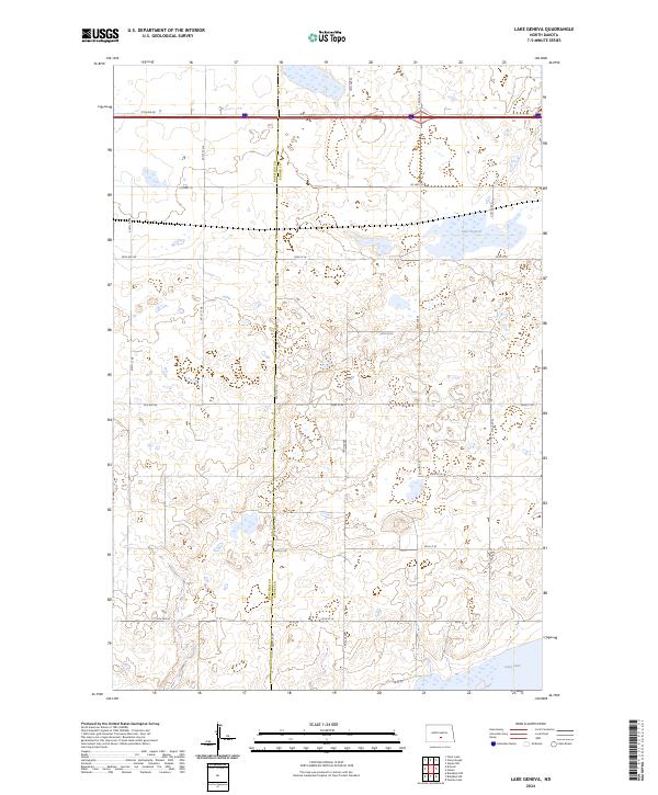 US Topo 7.5-minute map for Lake Geneva ND