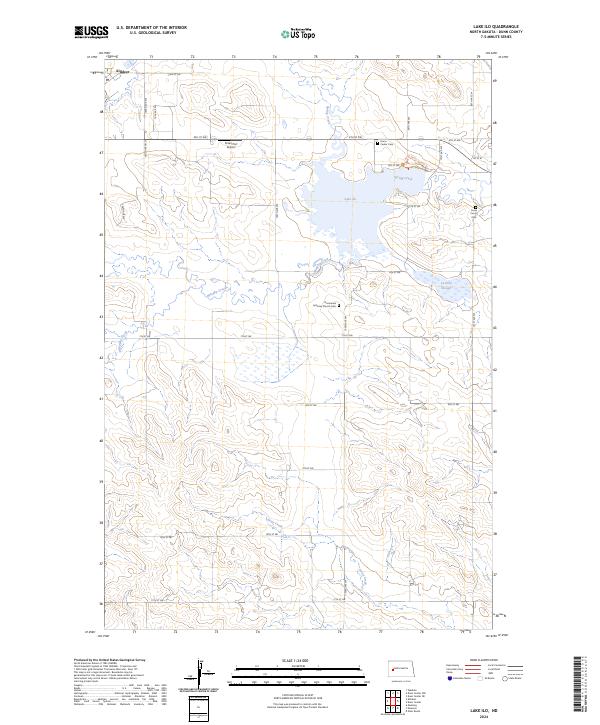 US Topo 7.5-minute map for Lake Ilo ND