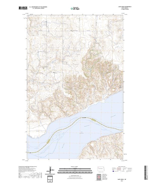 US Topo 7.5-minute map for Lake Jessie ND