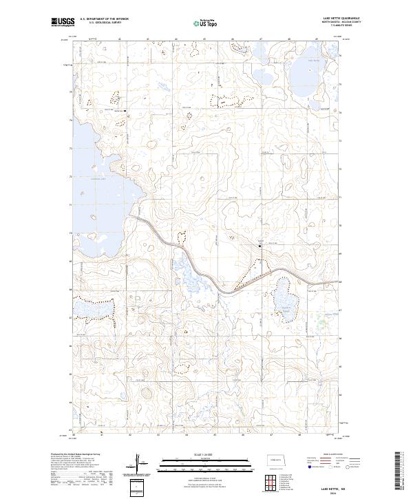 US Topo 7.5-minute map for Lake Nettie ND