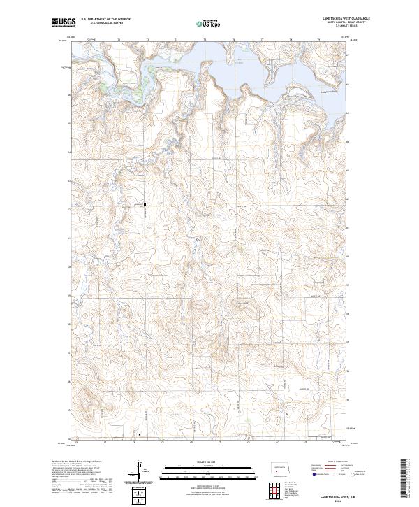 US Topo 7.5-minute map for Lake Tschida West ND