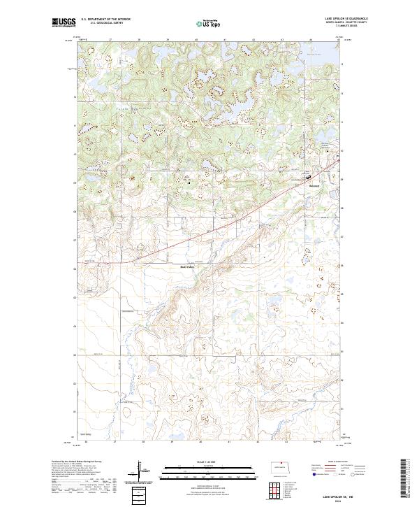US Topo 7.5-minute map for Lake Upsilon SE ND
