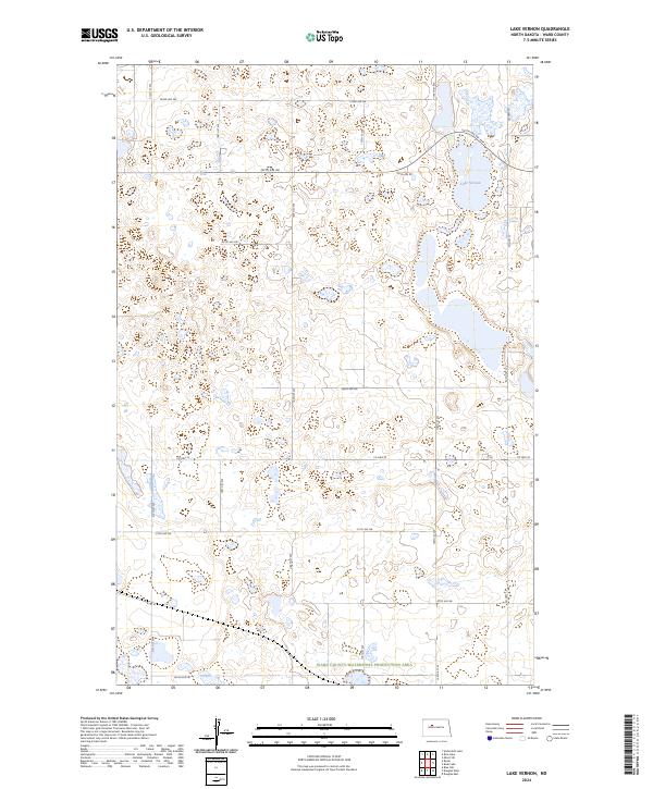 US Topo 7.5-minute map for Lake Vernon ND