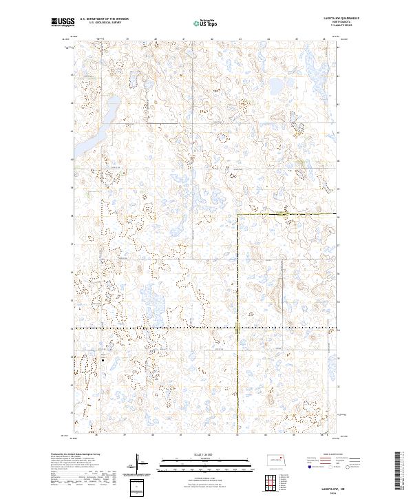US Topo 7.5-minute map for Lakota NW ND