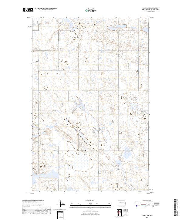 US Topo 7.5-minute map for Lambs Lake ND