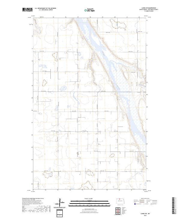 US Topo 7.5-minute map for Landa SW ND