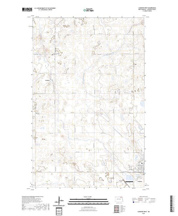 US Topo 7.5-minute map for Langdon West ND