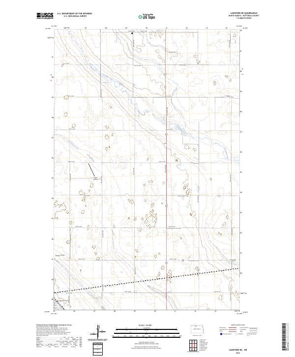 US Topo 7.5-minute map for Lansford NE ND