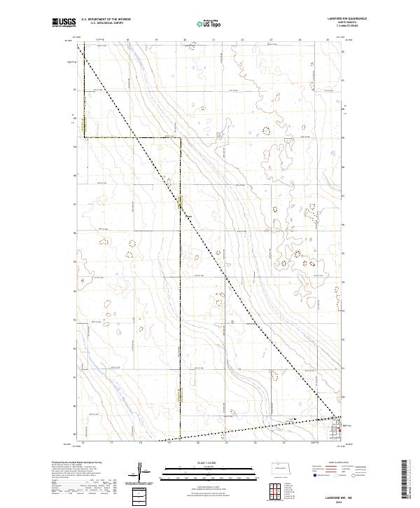 US Topo 7.5-minute map for Lansford NW ND