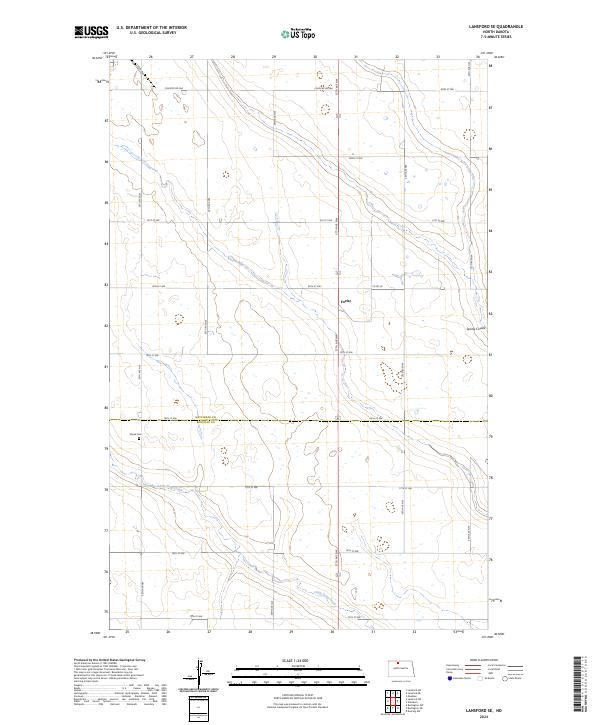 US Topo 7.5-minute map for Lansford SE ND